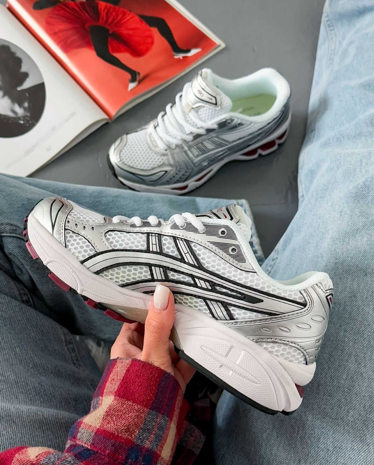 ASICS GEL Kayano 14 Silver Red