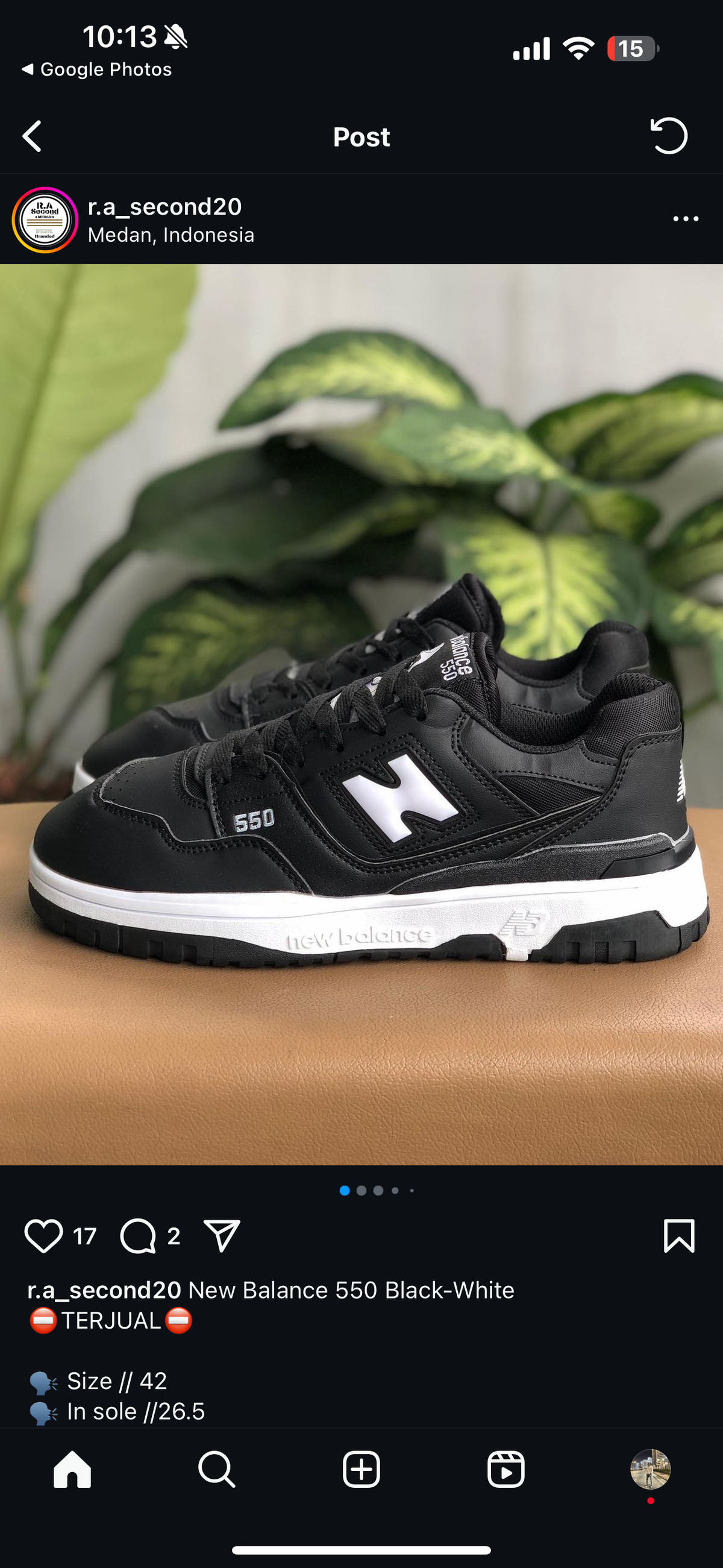 New Balance 550 Black