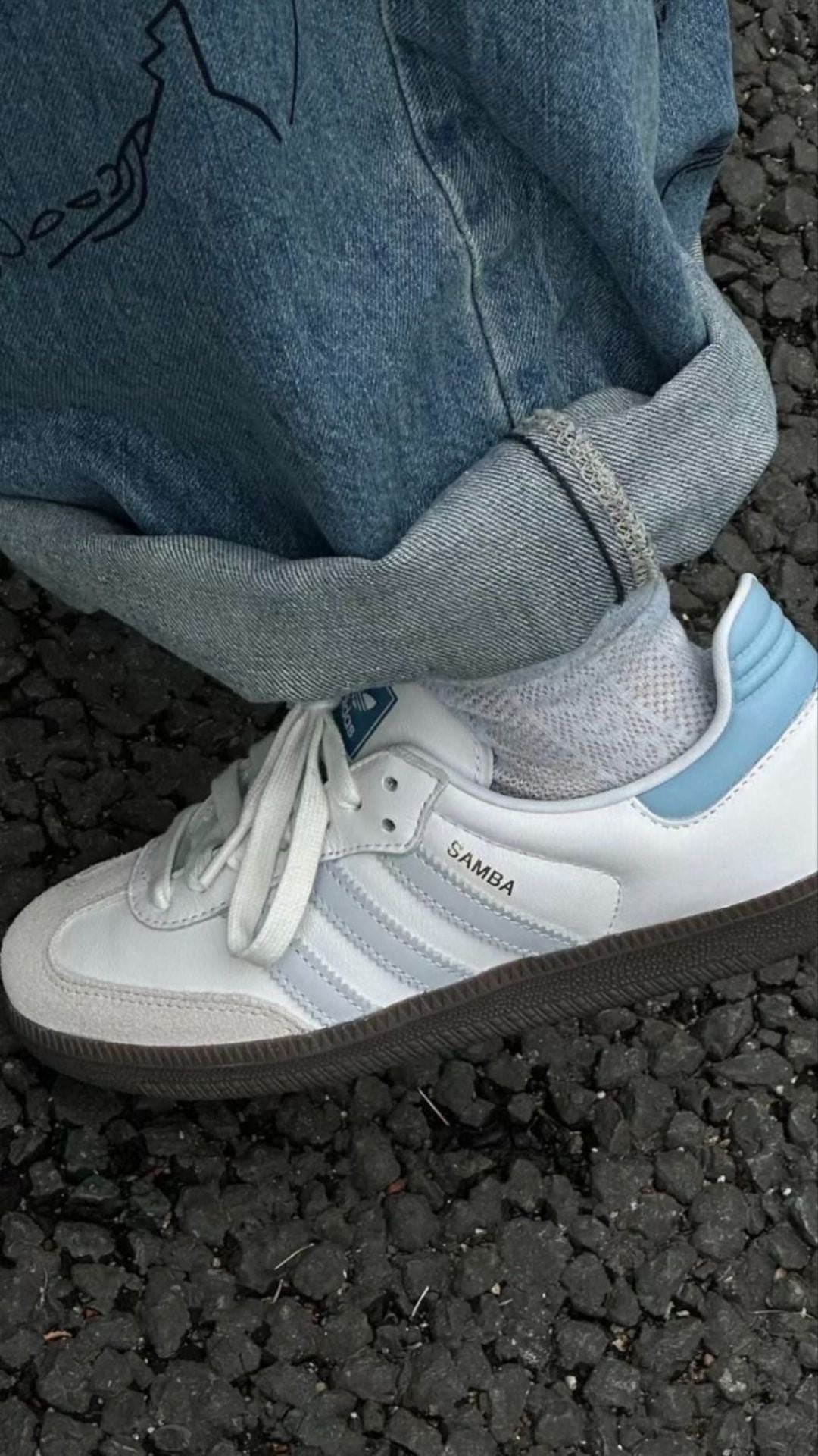 Adidas Samba White Sky Blue