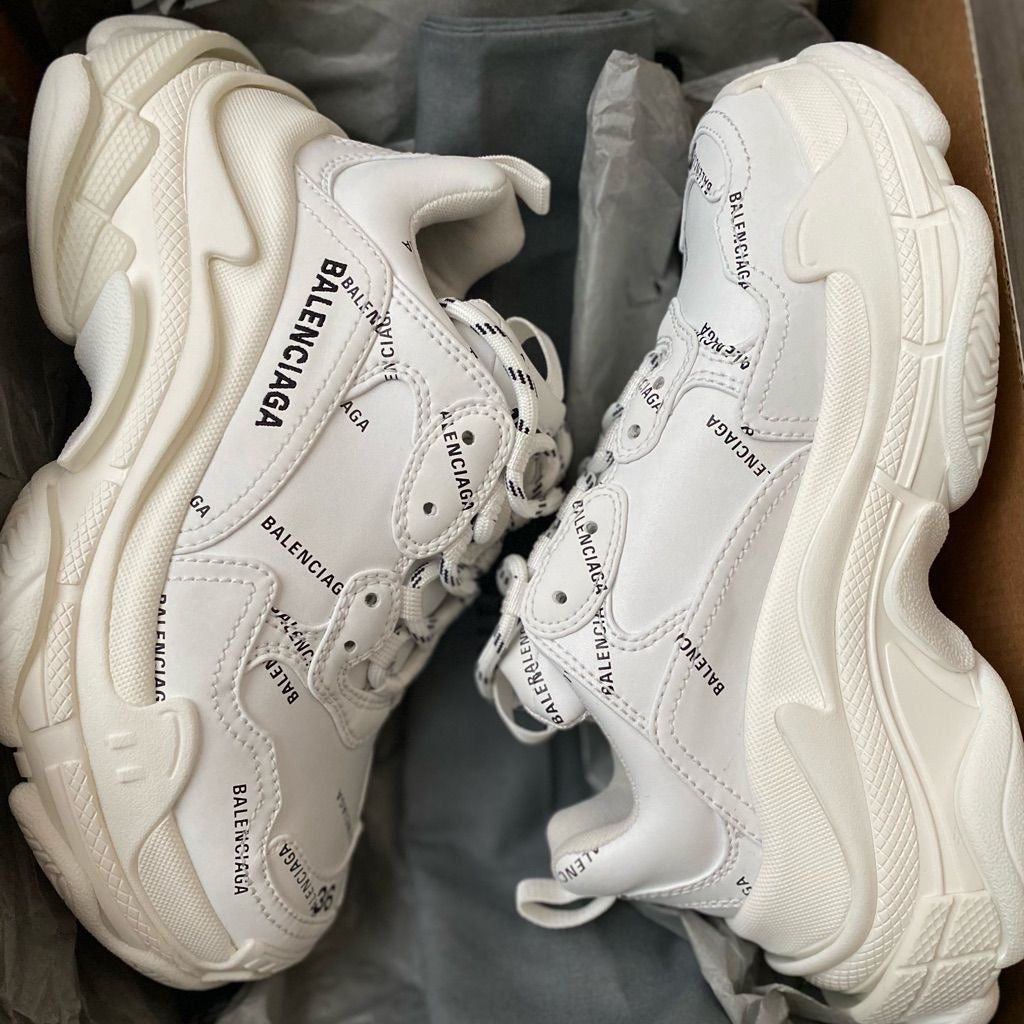 Balenciaga Triple S White All Over Logo