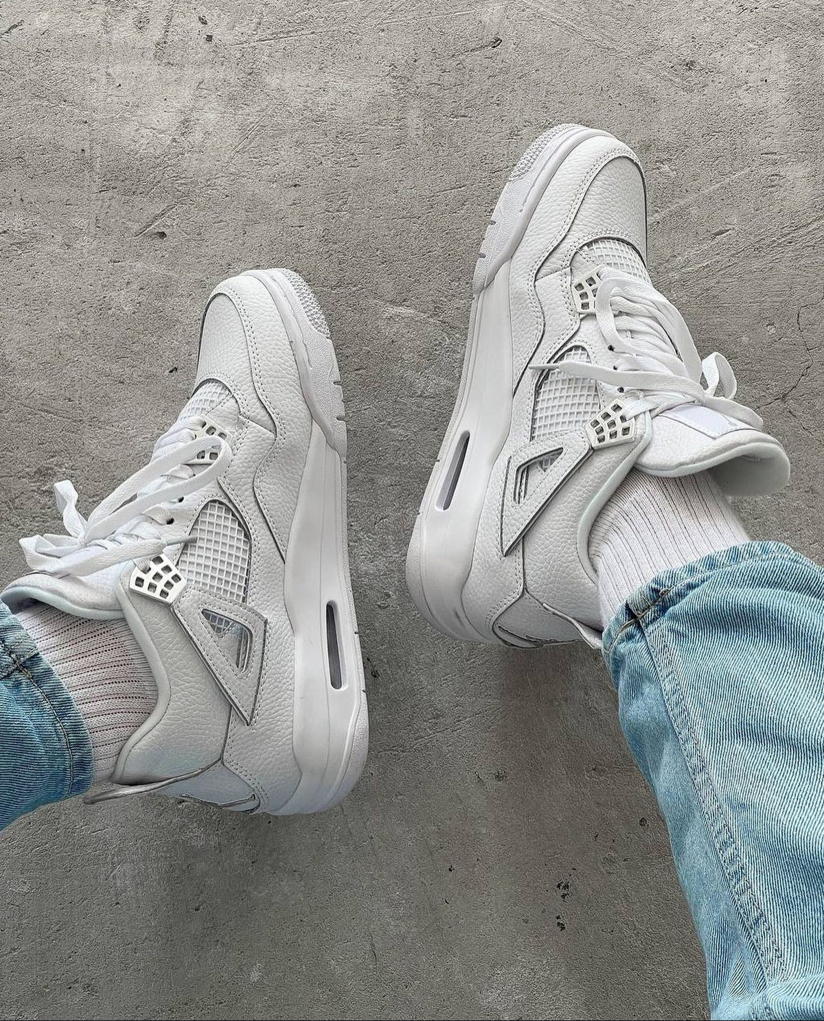 Nike Air Jordan 4 White and Silver