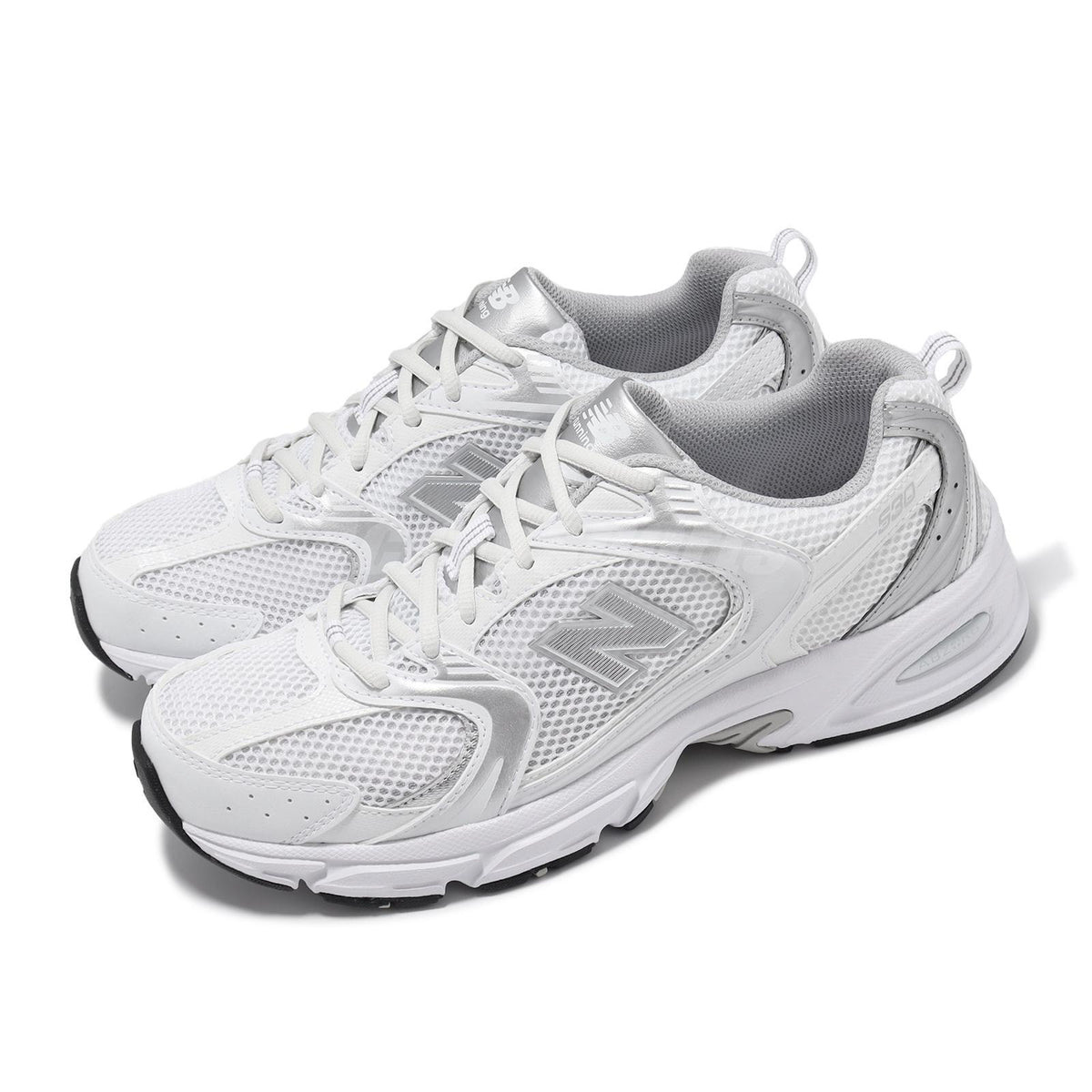 New Balance White Silver