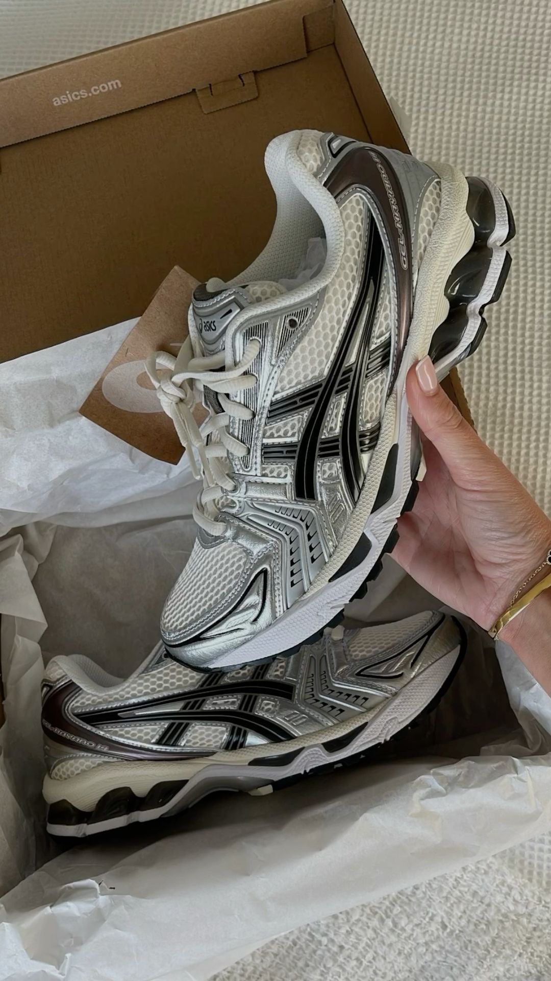 ASICS Men's GEL Kayano 14 White Creamy Metallic