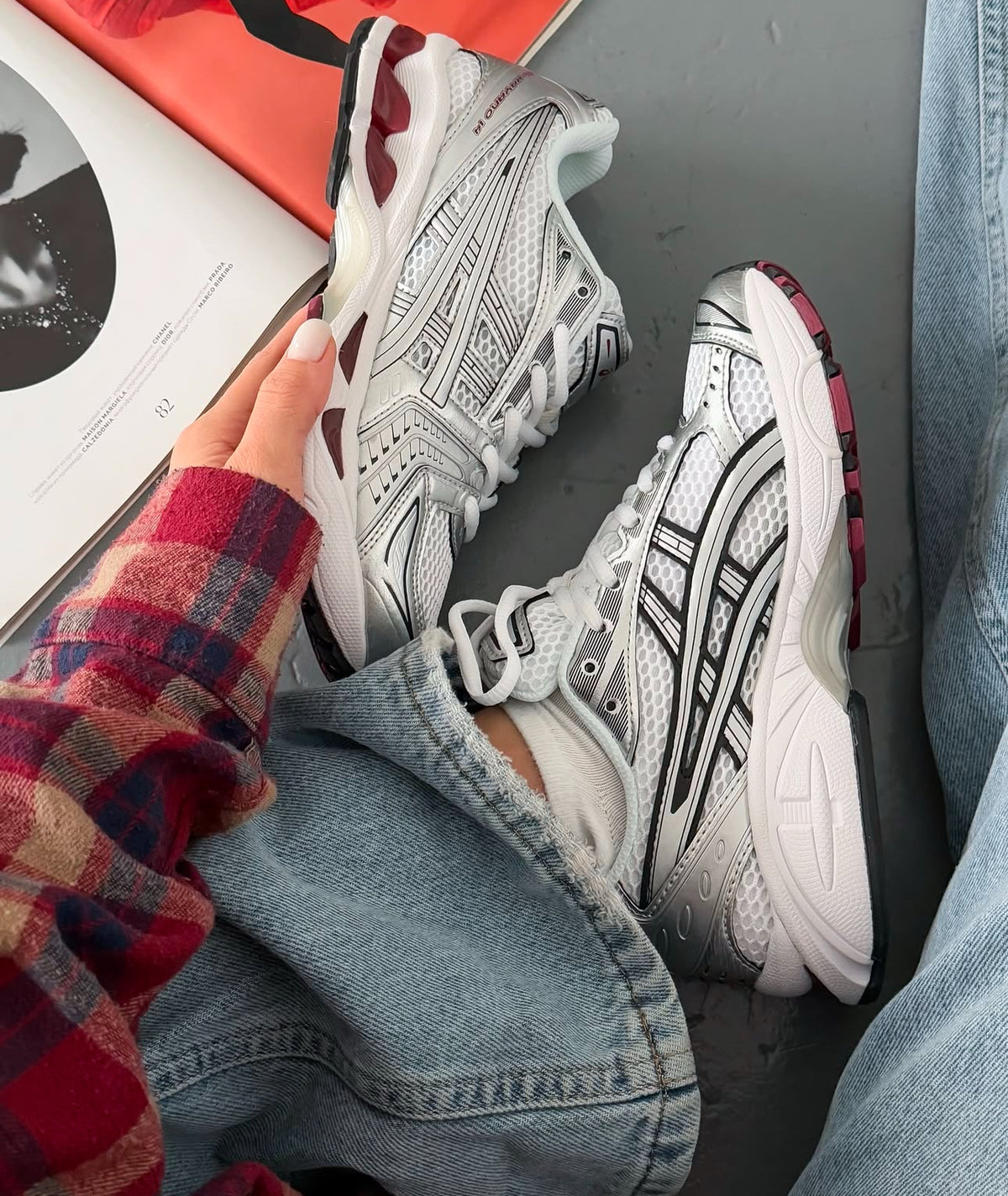 ASICS GEL Kayano 14 Silver Red