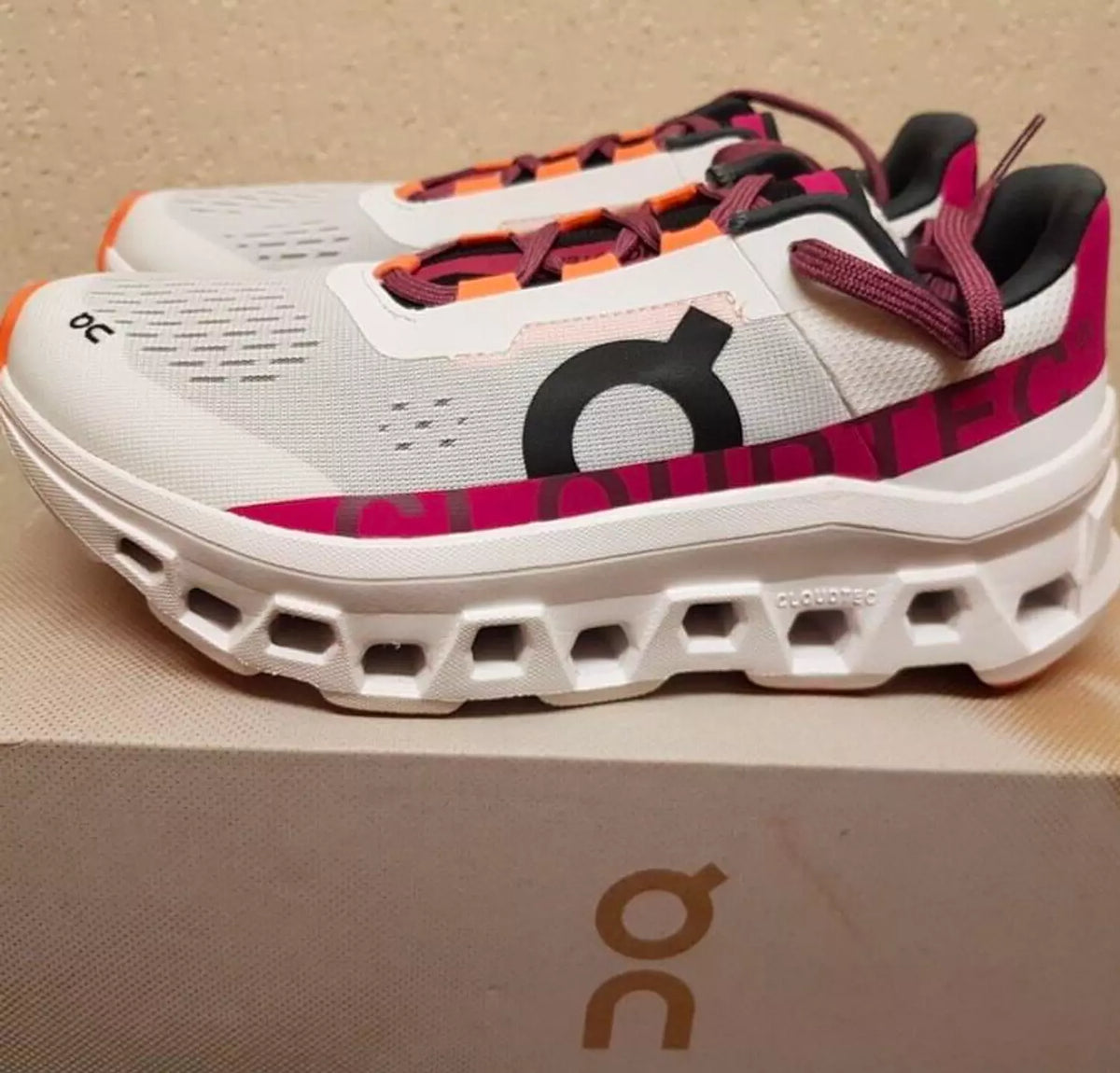 On Running Cloudmonster White Pink