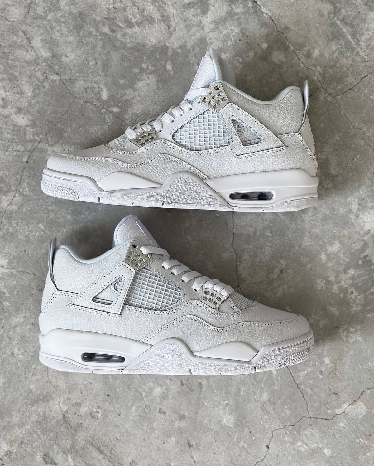 Nike Air Jordan 4 White and Silver