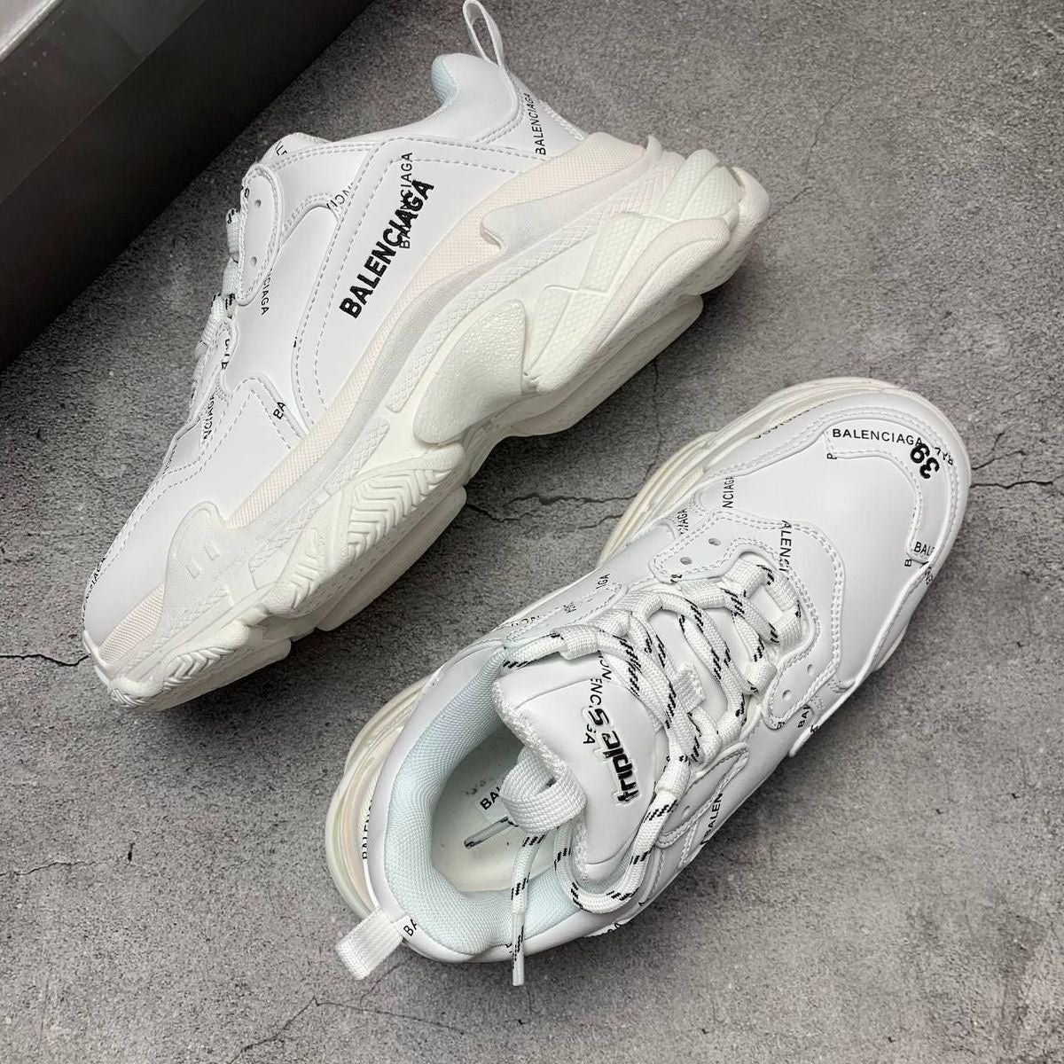 Balenciaga Triple S White All Over Logo