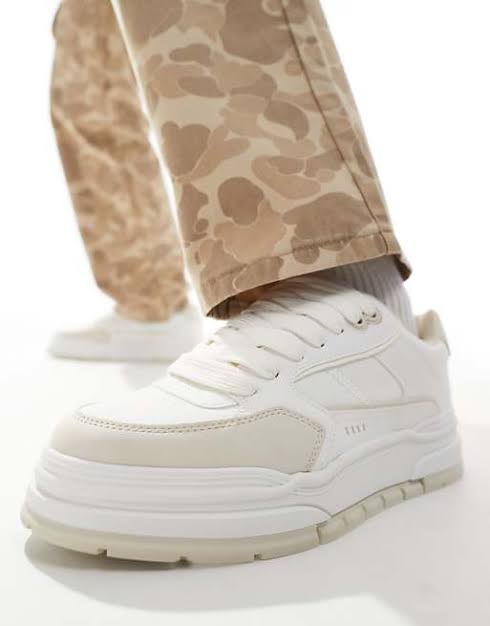 Bershka Tonal Sneaker in White